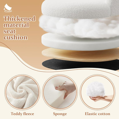 Vanity Chair, Small Desk Chair with Back, Height Adjustable & 360° Swivel, Stylish Armless Comfy Vanity Office Chair for Small Space, Bedroom