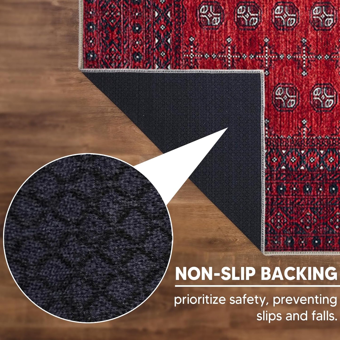 2x3 Rug - Machine Washable Entry Rug with Non-Slip Backing, Ideal for Enteryway, Kitchen, Bathroom, Laundry Room - Vintage, Easy Clean, Durable, Low Pile Rug - (2' x 3')