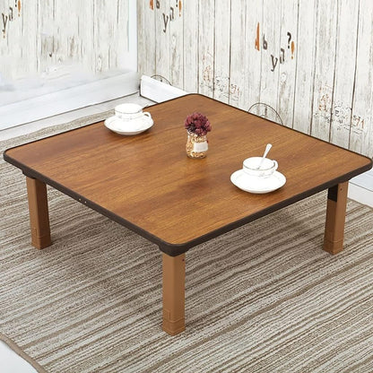 Japanese-Style Square Folding Tea Coffee Table, Low Table, Dining Table, Study Table, Small Desk, for Tatami Sitting On The Floor Bedroom Bay Window Tea Room (Size : 60x60cm)