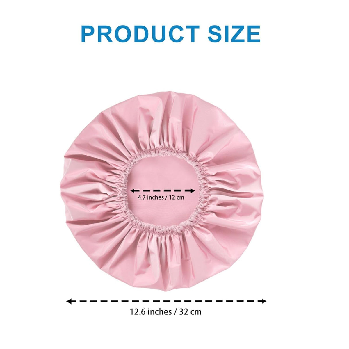 Shower Cap for Women, Double Layer Waterproof Bath Cap, Reusable Hair Protector, Large Waterproof Shower Bonnet Washable Elastic Band Bath Hair Hat for Long Hair, Braids， - Pink
