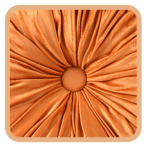 Kathfly Set of 4 Decorative Round Pleated Throw Pillows, Classy Velvet Pumpkin Round Throw Pillows, Decorative Floor Pillow for Bed Chair Home Sofa Decor, 14" Diameter(Colorful)